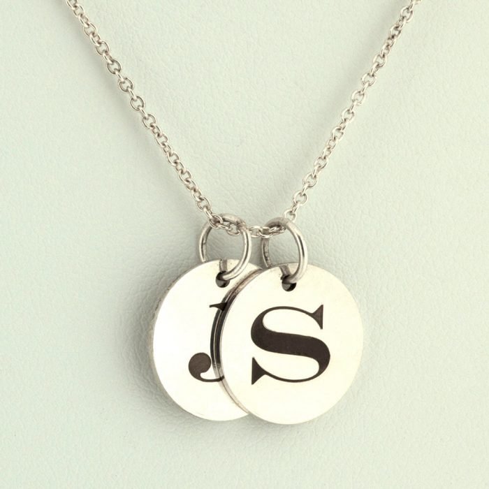 Silver 2 Initials Necklace