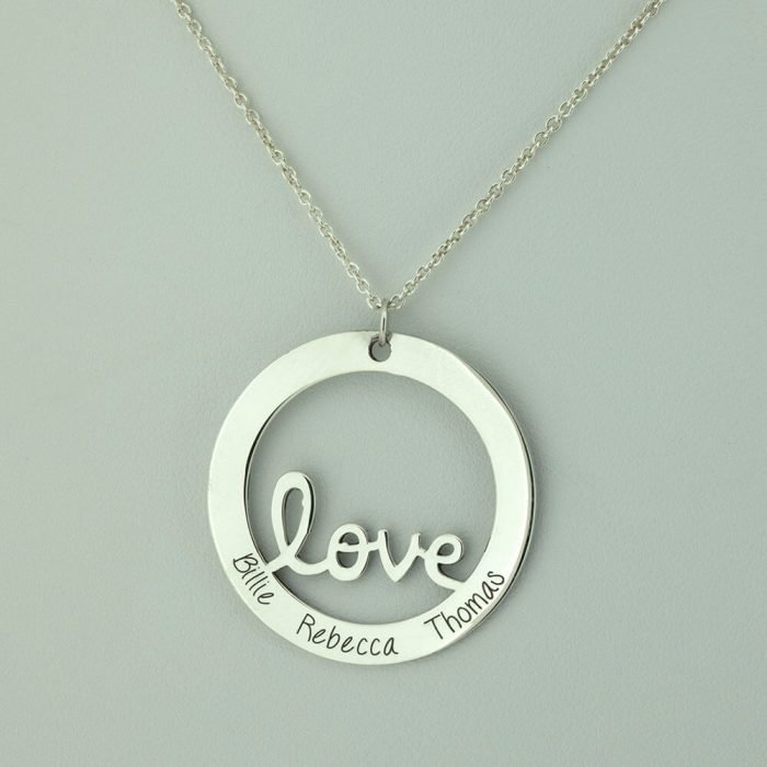 Love circle personalised necklace