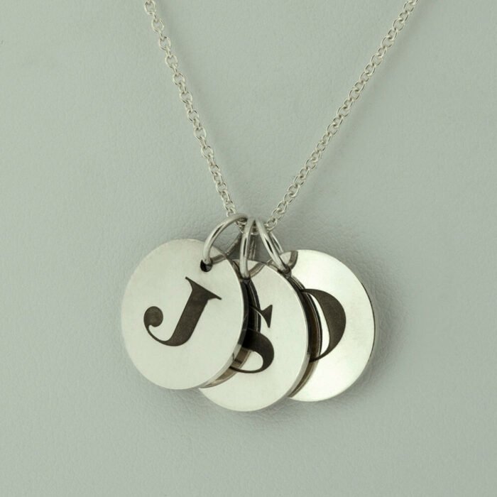 Silver 3 Initials Necklace
