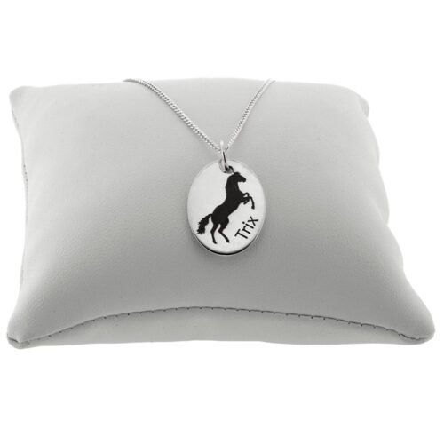 Silver personalised horse necklace