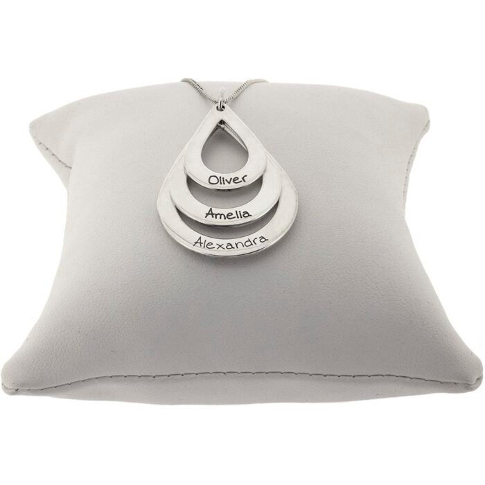Open Teardrop Silver Necklace - Image 2