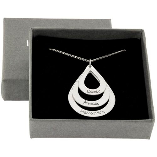 Open Teardrop Silver Necklace