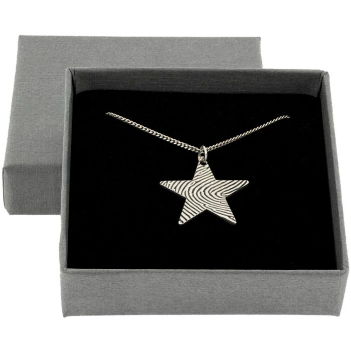 Silver Fingerprint Star Necklace