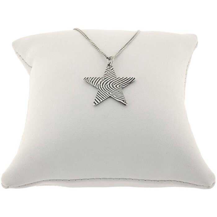 Silver Fingerprint Star Necklace