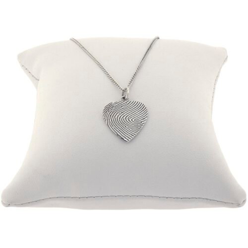 Silver Heart Fingerprint Necklace