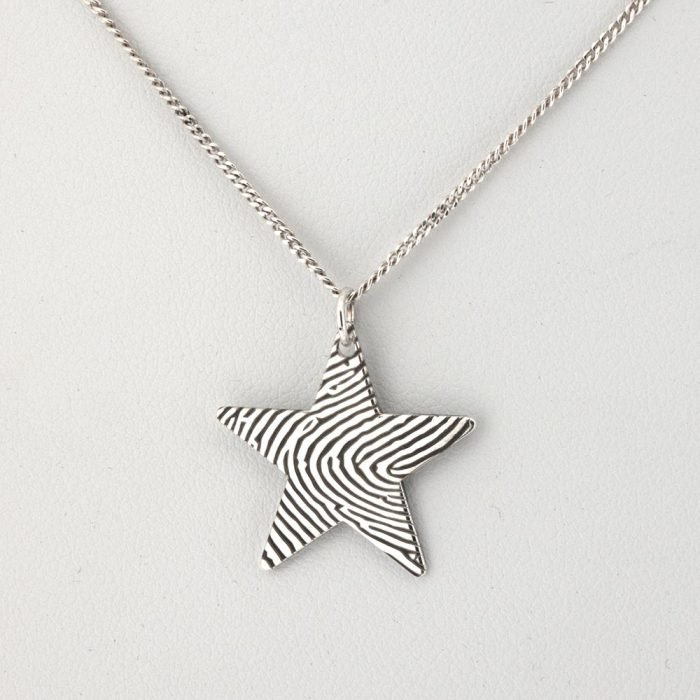 Silver Fingerprint Star Necklace