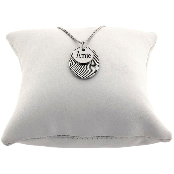 Silver Oval Fingerprint & Name Disc - Image 2
