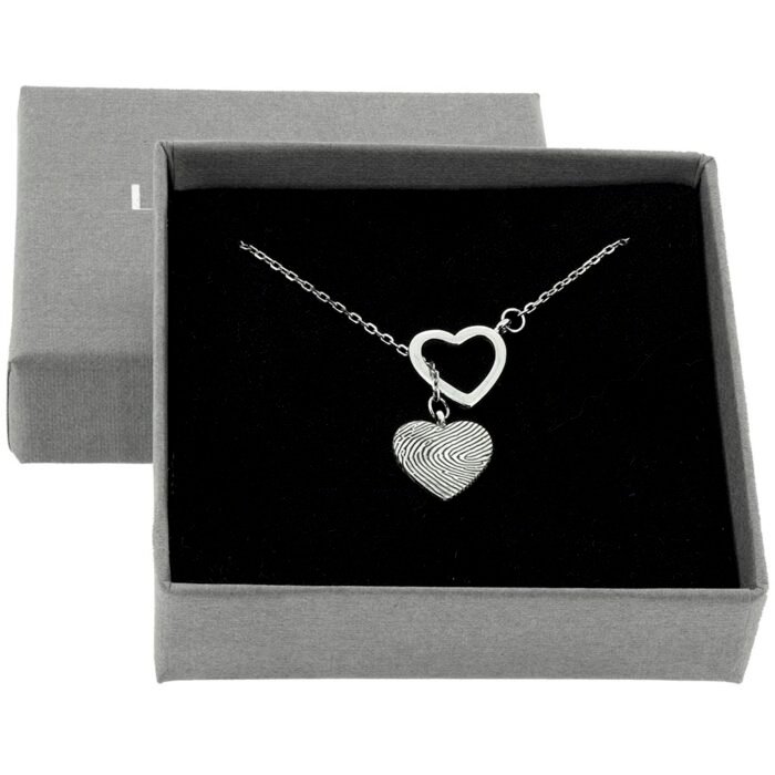 Double Heart Fingerprint Necklace