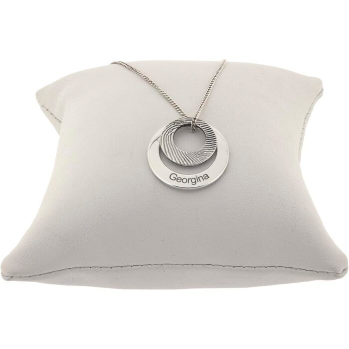 Fingerprint & Name Silver Necklace - Image 2