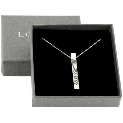 Silver Fingerprint Bar Necklace
