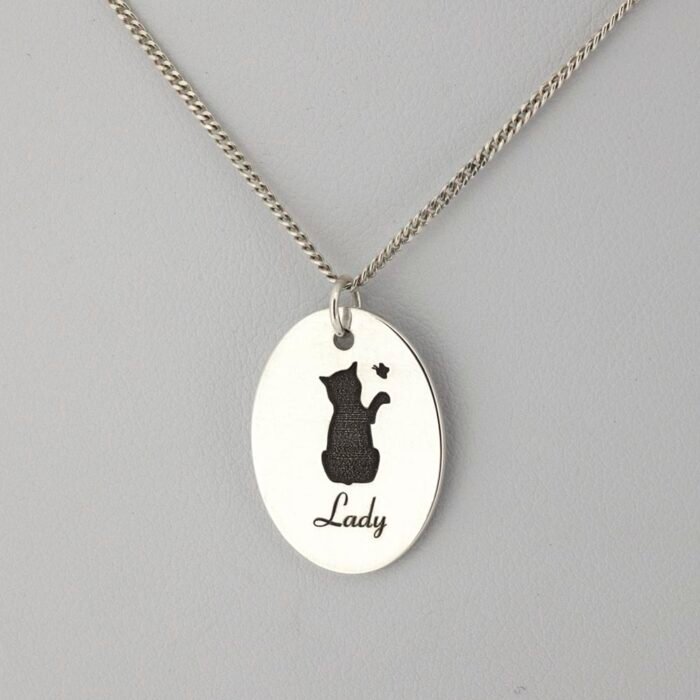 Oval Cat Silhouette Pendant - 12 Styles - Image 3