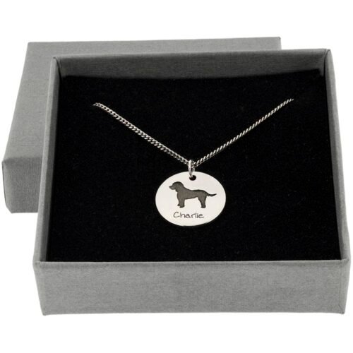Silver Disc Dog Lovers Necklace