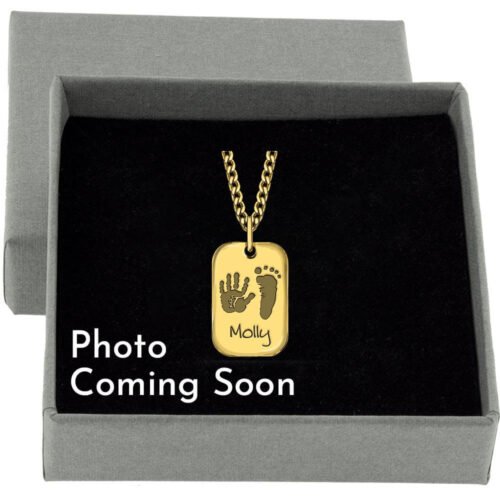 9ct Gold Hand / footprint Tag Pendant