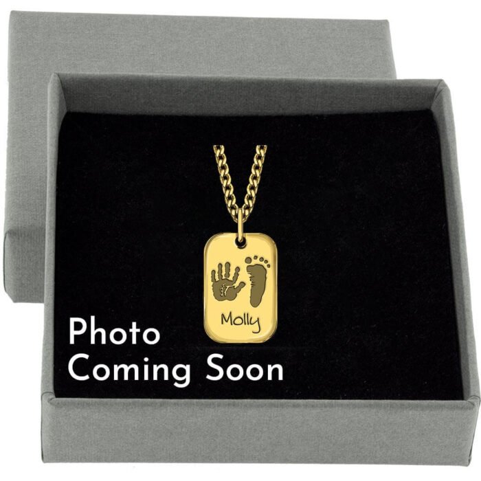 9ct Gold Hand / footprint Tag Pendant