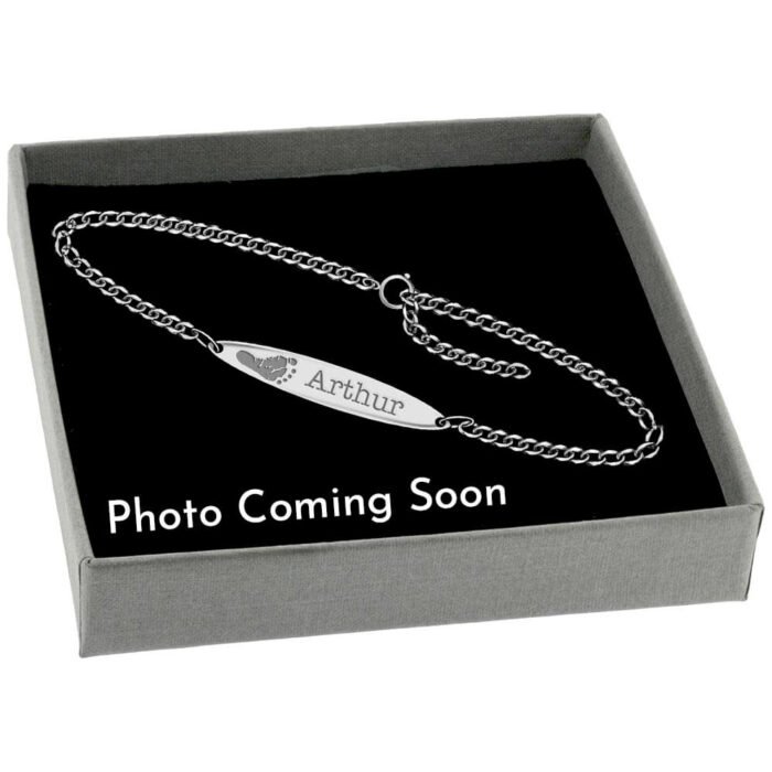 Silver Hand / Footprint Oval Bracelet