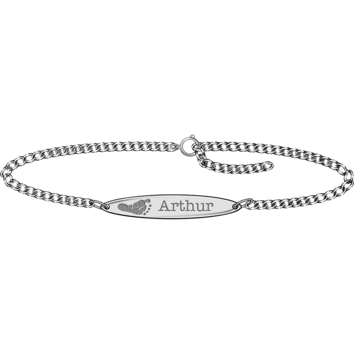 Silver Hand / Footprint Oval Bracelet - Image 2