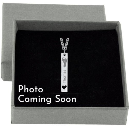 Engraved Rectangular Hand / Footprint Pendant