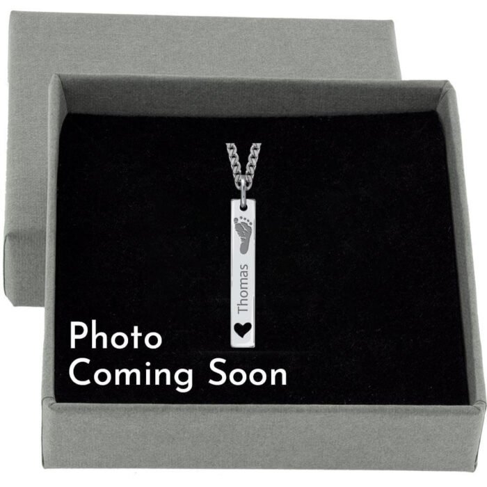 Engraved Rectangular Hand / Footprint Pendant