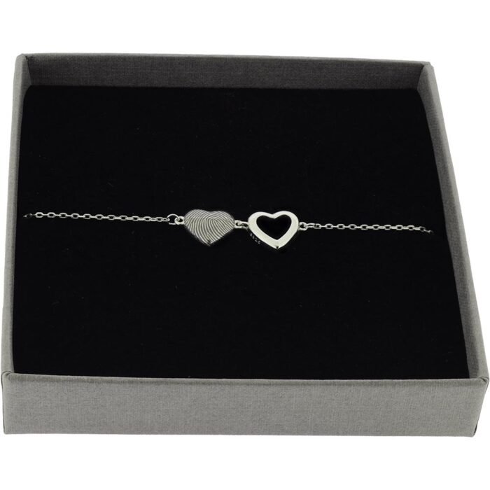 Double Heart Fingerprint Bracelet