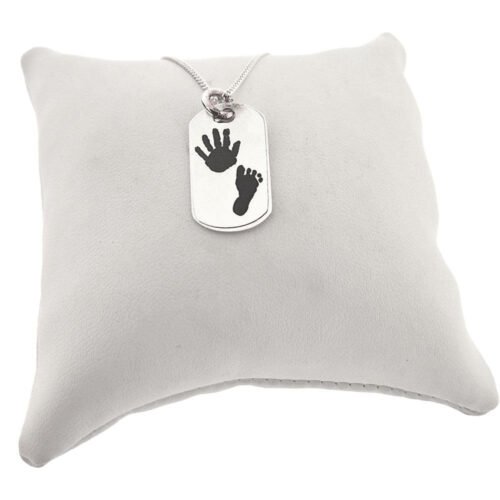 Engraved baby's footprint necklace