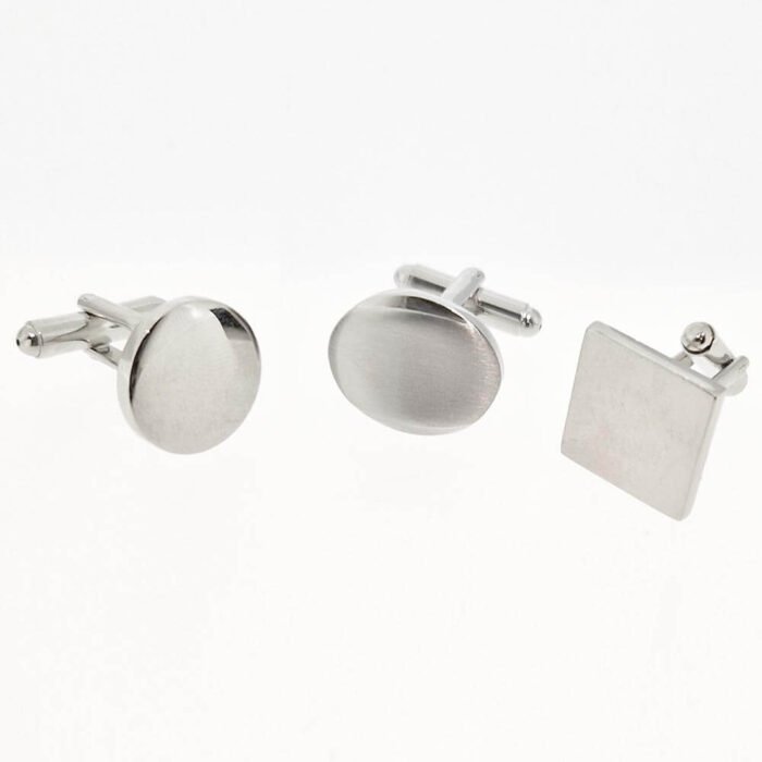 Silver Oval Cufflinks with Hand or Footprints