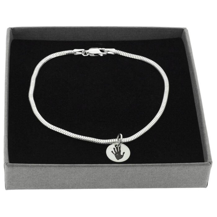 Engraved Handprint Snake Bracelet