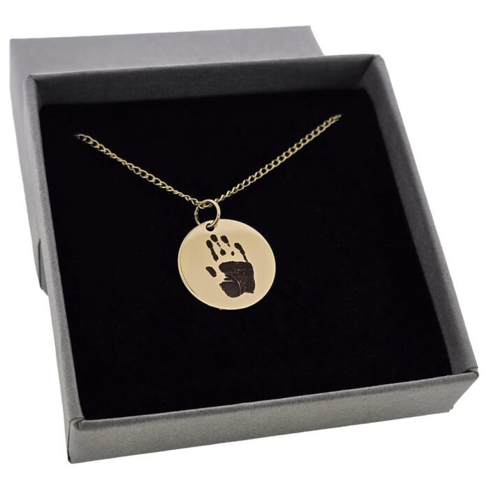 14ct Gold Filled Hand / Footprint Disc Pendant