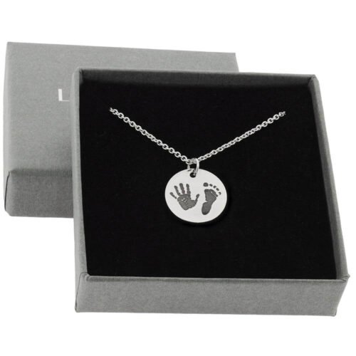 Engraved Circular Hand / Footprint Pendant