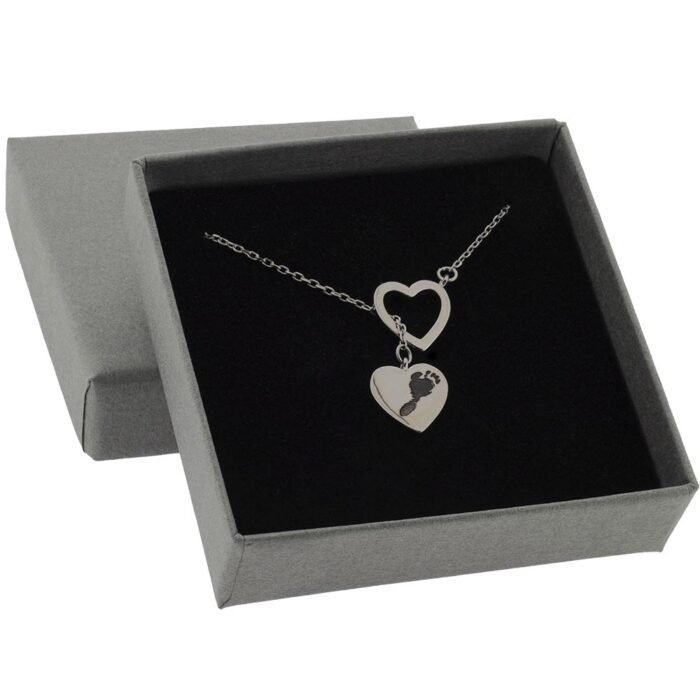 Double Heart Engraved Footprint