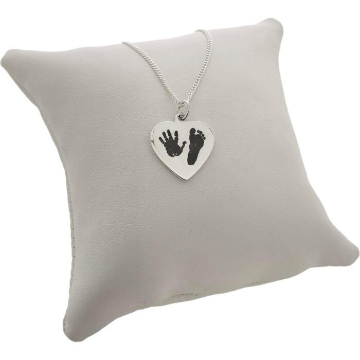 Silver Heart Hand / Footprint Pendant - Image 2