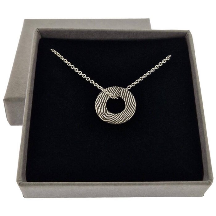Silver Washer Fingerprint Pendant