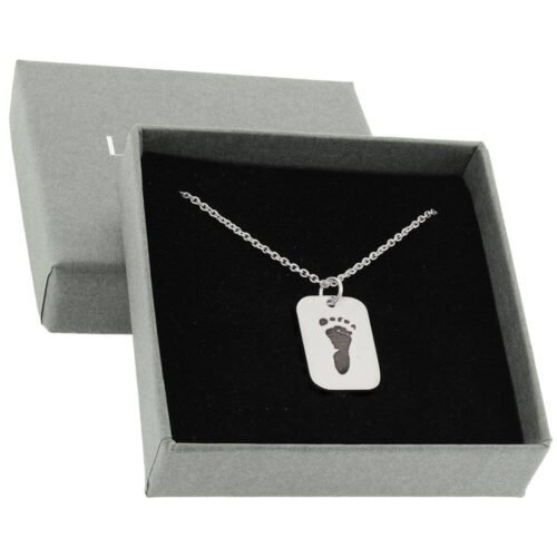 Silver Hand / Footprint Tag Pendant