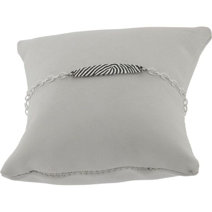 Silver Fingerprint Oval Plate Bracelet - Image 2