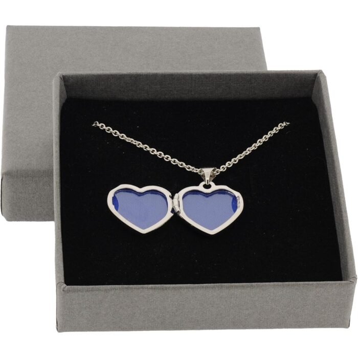 Silver Fingerprint Heart Photo Locket - Image 3