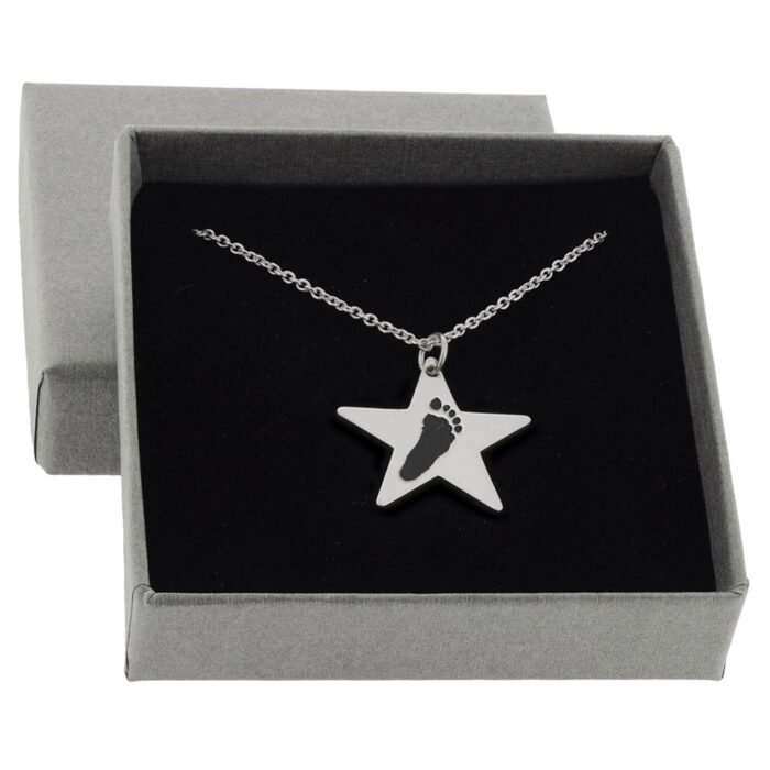 Silver Star Hand / Footprint Pendant