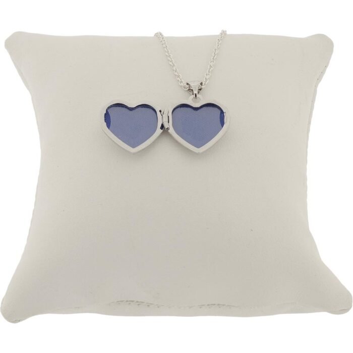 Silver Fingerprint Heart Photo Locket - Image 4