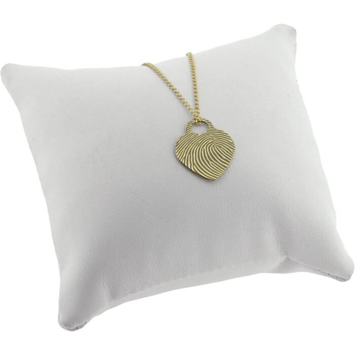 engraved gold heartlock fingerprint pendant with optional back engraving