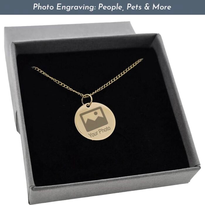Photo Engraved 9ct Gold Disc Pendant
