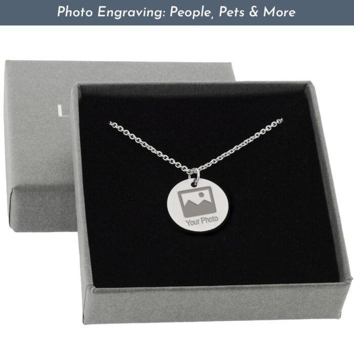Photo Engraved Circular Pendant