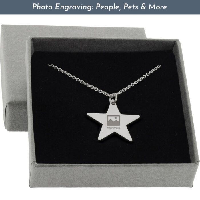 Photo Engraved Silver Star Pendant