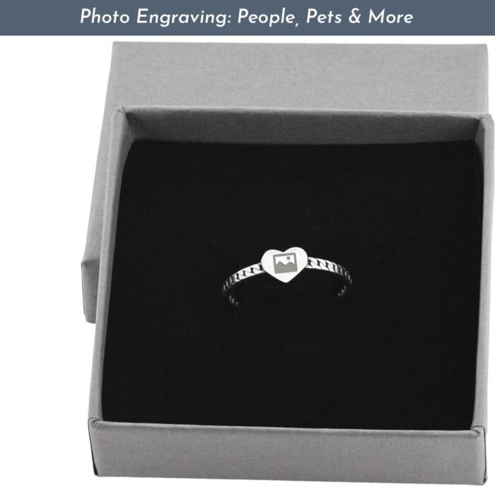 Photo Engraved Heart Ring