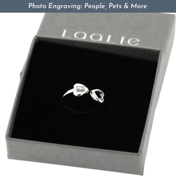 Photo Engraved Double Heart Ring