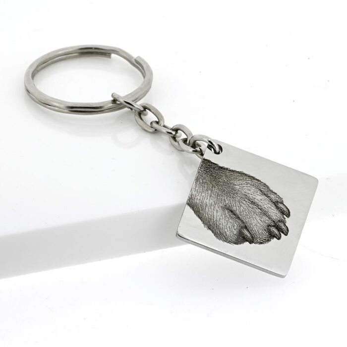 Pawprint Keyring From Photo - Stainless Steel - Image 3