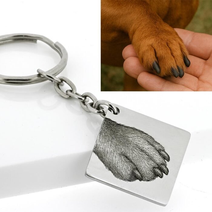 Pawprint Keyring From Photo - Stainless Steel - Image 4