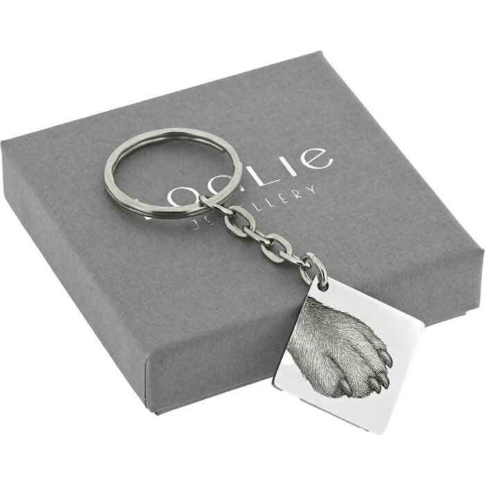 Pawprint Keyring From Photo - Stainless Steel