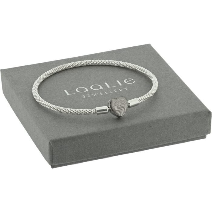 Silver Heart Bangle Bracelet