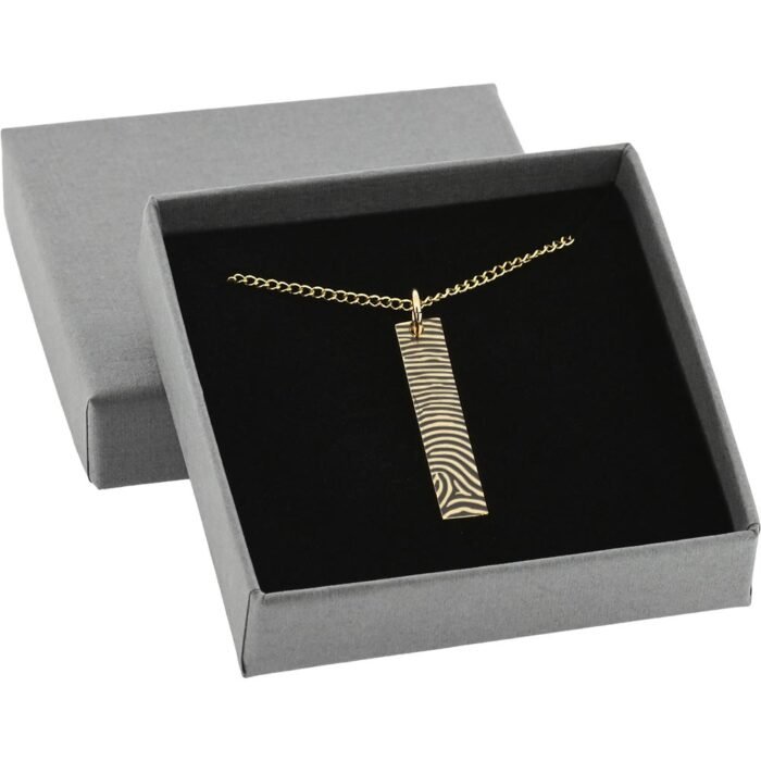 Engraved Gold Filled Rectangular Fingerprint Pendant
