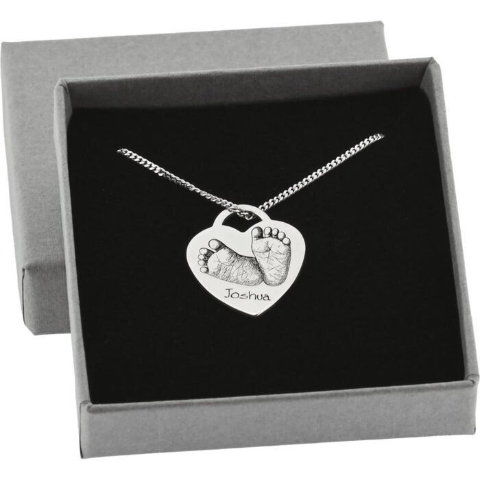 Silver Baby Footprint Necklace From a Photo