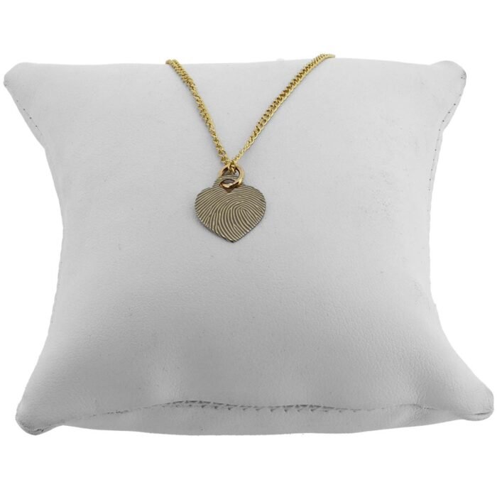 Engraved Gold Filled Heart Fingerprint Pendant - Image 2