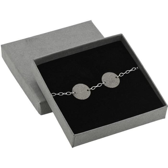Silver Disc Fingerprint Bracelet